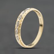 Pre-Owned 9ct Two Colour Gold 0.03ct Brilliant Cut Diamond Half Eternity Ring 41384980