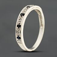 Pre-Owned 9ct White Gold Sapphire & Diamond Half Eternity Ring 41385010