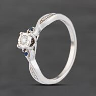 Pre-Owned 9ct White Gold 0.10ct Diamond Shoulder Set Solitaire Ring 41385021