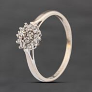 Pre-Owned 9ct White Gold 0.10ct Diamond Flower Cluster Ring 41385024