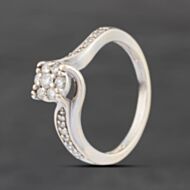Pre-Owned 9ct Yellow Gold 0.25ct Brilliant Cut Diamond Twist Cluster Ring 41385028