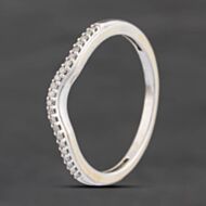 Pre-Owned 9ct White Gold 0.11ct Diamond Wishbone Ring 41385039