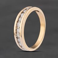 Pre-Owned 9ct Yellow Gold 0.50ct Brilliant Cut Diamond Half Eternity Ring 41385045