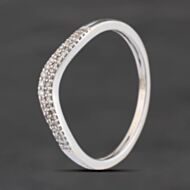 Pre-Owned 9ct White Gold 0.10ct Diamond Wishbone Ring 41385049