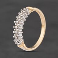 Pre-Owned 9ct Yellow Gold 0.15ct Diamond Three Row Ring 41385050