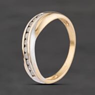Pre-Owned 9ct Yellow Gold 0.25ct Brilliant Cut Diamond Crossover Ring 41385057