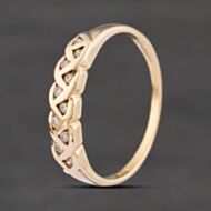 Pre-Owned 9ct Yellow Gold 0.05ct Brilliant Cut Diamond Half Eternity Ring 41385060