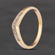 Pre-Owned 9ct Yellow Gold 0.03ct Diamond Wishbone Ring 41385063