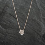 Pre-Owned 18ct White Gold Brilliant Cut Diamond Cluster Pendant & 18 Inch Spiga Chain 4139498