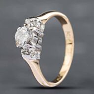 Pre-Owned 9ct Yellow Gold Brilliant Cut Diamond Shoulder Set Solitaire Ring 414801145
