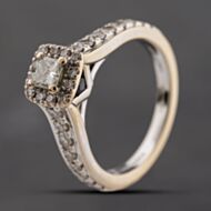 Pre-Owned 18ct White Gold 0.69ct Diamond Vera Wang Halo Cluster Ring 414802161024