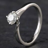 Pre-Owned Platinum 0.50ct Brilliant Cut Diamond Twist Solitaire Ring 4148046