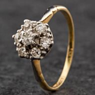 Pre-Owned Yellow Gold Diamond Cluster Ring 4148063