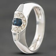 Pre-Owned 18ct White Gold Sapphire & Brilliant Cut Diamond Dress Ring 41481001