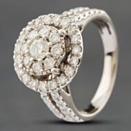 Pre-Owned White Gold Brilliant Cut Diamond Halo Cluster Ring 41481072