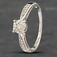 Pre-Owned 9ct White Gold 0.25ct Diamond Cluster Ring 41481101