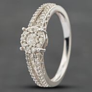 Pre-Owned 9ct White Gold 0.50ct Brilliant Cut Diamond Split Shoulder Cluster Ring 41481139