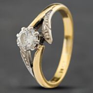 Pre-Owned Vintage Yellow Gold Brilliant Cut Solitaire Ring 41481153