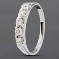 Pre-Owned 18ct White Gold 1.00ct Brilliant Cut Diamond Half Eternity Ring 41481191