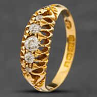 Pre-Owned Vintage Yellow Gold Diamond Five Stone Ring 41481243