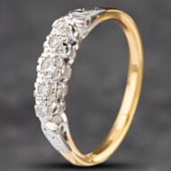 Pre-Owned Vintage Yellow Gold Single Cut Diamond Graduating Five Stone Ring 41481262