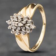 Pre-Owned 9ct Yellow Gold Diamond Marquise Cluster Ring 41481308