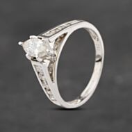 Pre-Owned 0.45ct Marquise Cut Diamond Shoulder Set Solitaire Ring 41481338