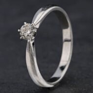 Pre-Owned Platinum 0.29ct Brilliant Cut Diamond 6 Claw Solitaire Ring 4148133