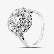 Pre-Owned Platinum Certificated 2.30ct Brilliant Cut Diamond Round Cluster Ring 41481357
