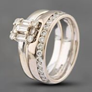 Pre-Owned 18ct White Gold 1.00ct Diamond Bridal Set Ring 41481377