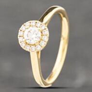 Pre-Owned 18ct Yellow Gold Brilliant Cut Diamond Halo Cluster Ring 41481385