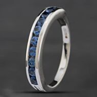 Pre-Owned 18ct White Gold Blue Topaz Half Eternity Ring 41481430