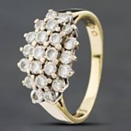 Pre-Owned 18ct Yellow Gold 1.00ct Brilliant Cut Diamond Cluster Ring 41481464