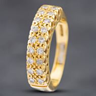 Pre-Owned 18ct Yellow Gold Diamond Two Row Ring 41481493