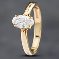 Pre-Owned 9ct Yellow Gold Certificated 0.63ct Oval Cut Diamond Solitaire Ring 41481515