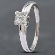 Pre-Owned 18ct White Gold 0.20ct Princess Cut Diamond Four Stone Ring 41481537