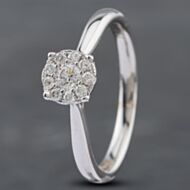 Pre-Owned 18ct White Gold Brilliant Cut Diamond Round Cluster Ring 41481538