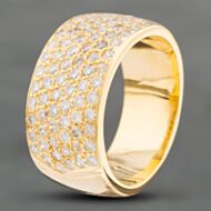 Pre-Owned 18ct Yellow Gold Brilliant Cut Diamond Pave Band Ring 41481540