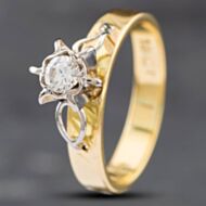 Pre-Owned Vintage Yellow Gold Brilliant Cut Diamond High Set Solitaire Ring 41481558