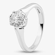 Pre-Owned 18ct White Gold 0.96ct Brilliant Cut Diamond Solitaire Ring 41481567