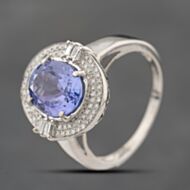 Pre-Owned 9ct White Gold Tanzanite & Diamond Cluster Ring 41481603