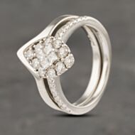 Pre-Owned Platinum Diamond Marquise Cluster Bridal Set Ring 41481624