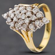Pre-Owned 18ct Yellow Gold Brilliant Cut Diamond Cluster Ring 41481633