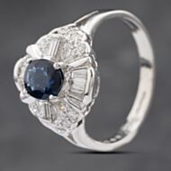 Pre-Owned Platinum Sapphire & Diamond Multi-Stone Cluster Ring 41481634