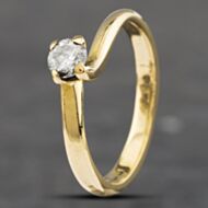 Pre-Owned 18ct Yellow Gold Brilliant Cut Diamond Twist Solitaire Ring 41481636