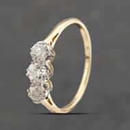 Pre-Owned Vintage Yellow Gold Diamond Three Stone Ring 41481653