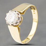 Pre-Owned Vintage 18ct Yellow Gold 0.75ct Brilliant Cut Solitaire Ring 41481659