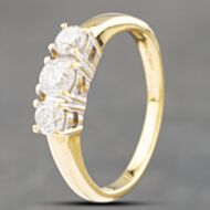 Pre-Owned 18ct Yellow Gold 0.55ct Brilliant Cut Three Stone Ring 41481660