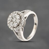 Pre-Owned 14ct White Gold Brilliant Cut Diamond Round Cluster Ring 41481664