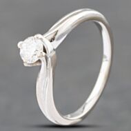Pre-Owned 18ct White Gold 0.33ct Brilliant Cut Diamond Twist Solitaire Ring 41481685